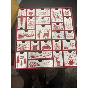 Wooden Christmas Advent Calendar with 24 Drawers, Countdown to Christmas, Refill